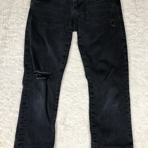 CAbi Slim Boyfriend Leg Distressed Black Jeans Style #3387 Women's 2 Capsule - Picture 6 of 10